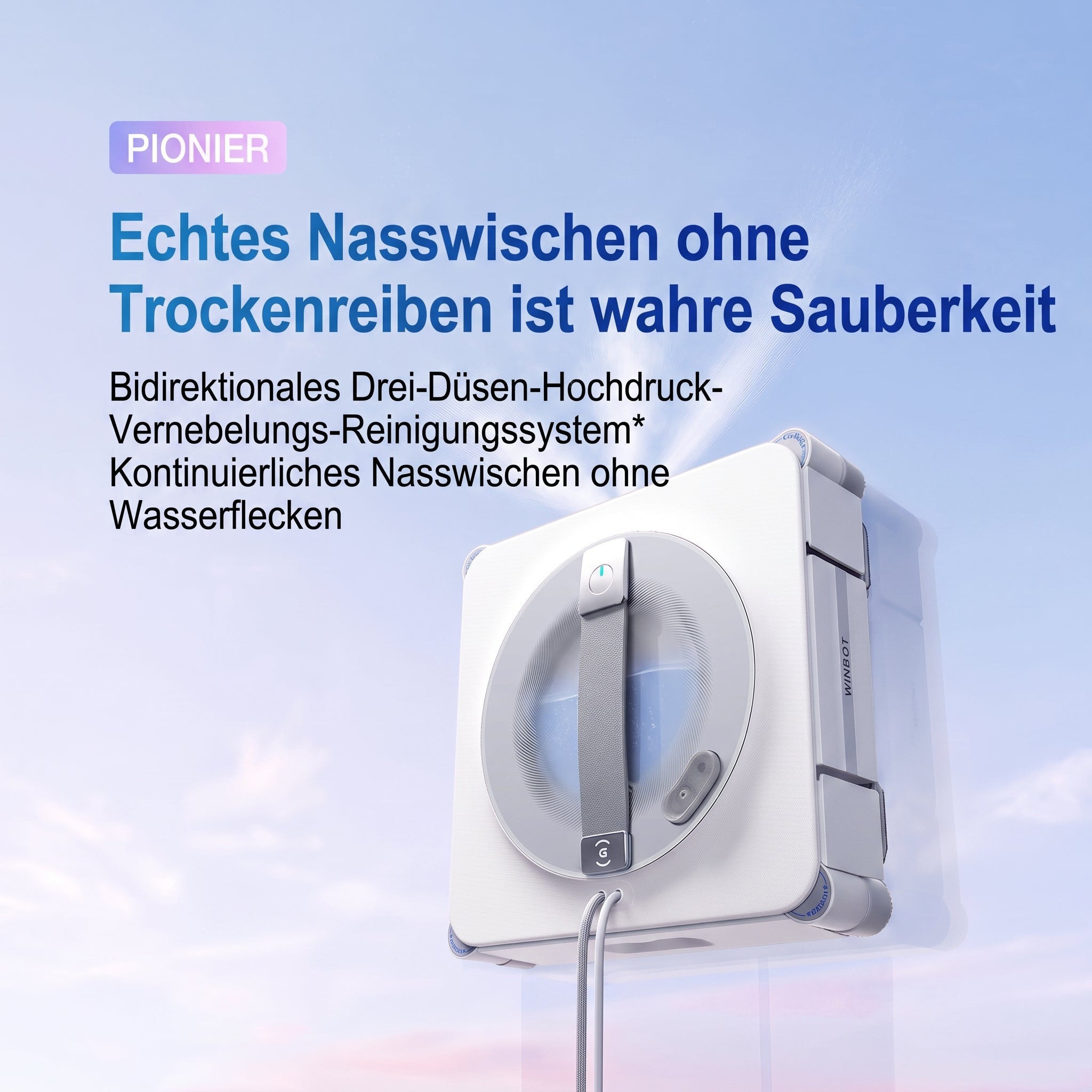 2026 Modell Neue AI Intelligente Fensterputzroboter | Vollautomatischer Doppel-Wassersprüh-Glasreiniger | Vakuum-Adsorption Hochhaus-Fensterputz-Artefakt
